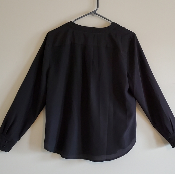 Black J-CREW Top Women Petite Large Blouse NWT - Picture 2 of 16